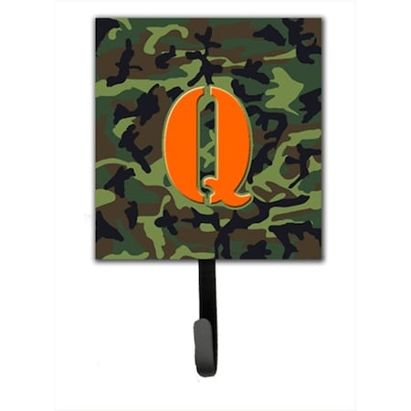 Jensendistributionservices Letter Q Initial Monogram - Camo Green Leash Holder Or Key Hook MI1712330